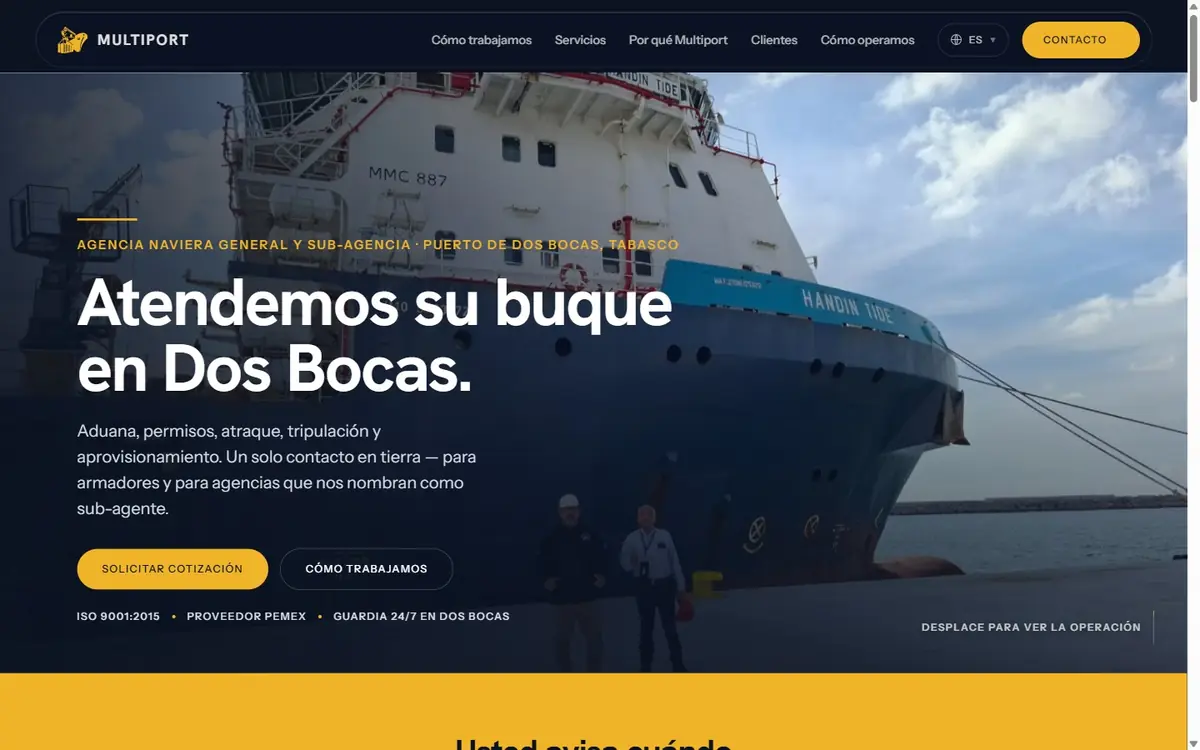 Multiport website, home page